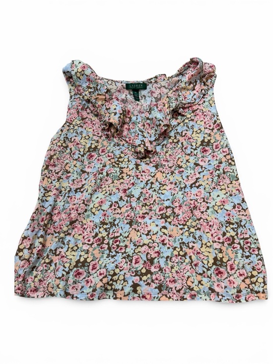 Ralph Lauren Tops - Ralph Lauren Floral Cotton Blouse in Pink, Blue & Brown Multi Colored Size 3X